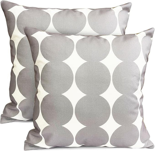 Decorative Throw Pillow Covers Set of 2 Light Gray Fashion Polka dot Pillow Covers 22x22 Inch Throw Pillow Cover Linen Pillowcase Farmhouse Outdoor Pillow Covers for Couch Sofa Living Room