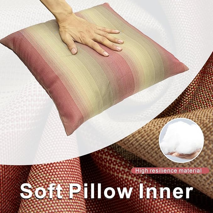 JMGBird 18''x18'' Patio Pillows Waterproof Set of 2, Outdoor Throw Pillow with Inserts, Outdoor Pillows for Patio Furniture