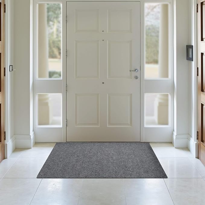 iCustomRug Spartan Weather Warrior Indoor/Outdoor Utility Berber Loop Carpet Runner with Non-Slip Thermoplastic Rubber Backing, 3ft X 72ft in Grey