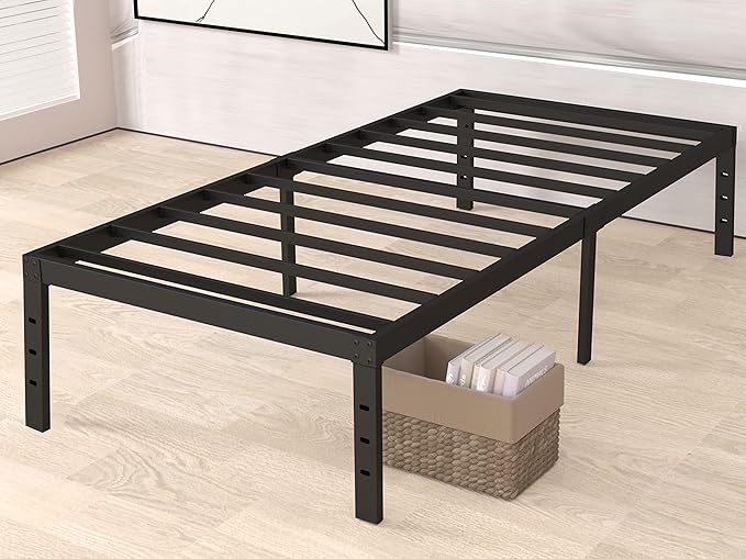 18 Inch Twin XL Bed Frame Metal, Platform Bed Frame Twin XL Size, Easy Assembly, Heavy Duty, No Box Spring Needed