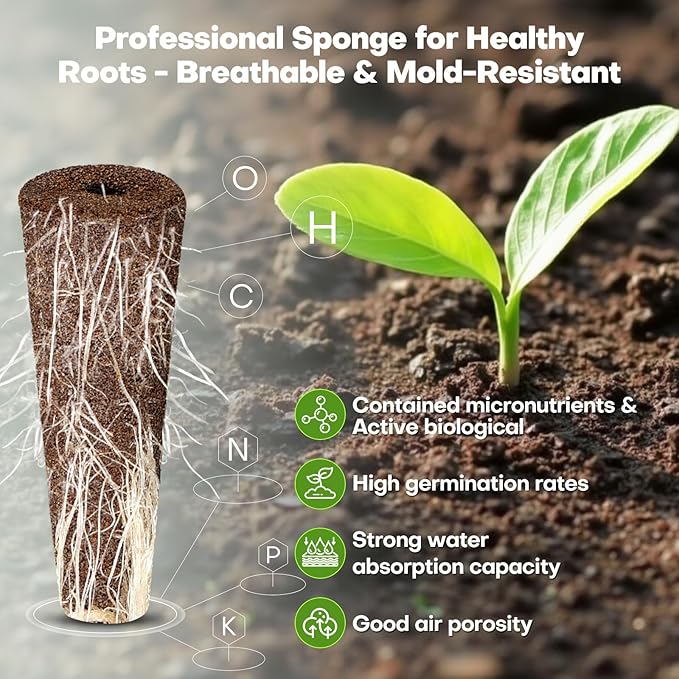 Ahopegarden 86PCS Hydroponic Pods Kit: Grow Anything Herb Kits with 600ml A&B Plant Food, 40 Grow Sponges, 40 Labels, 1 Tweezer - Hydroponics Supplies for Aerogarden&Most Brand Herb Garden