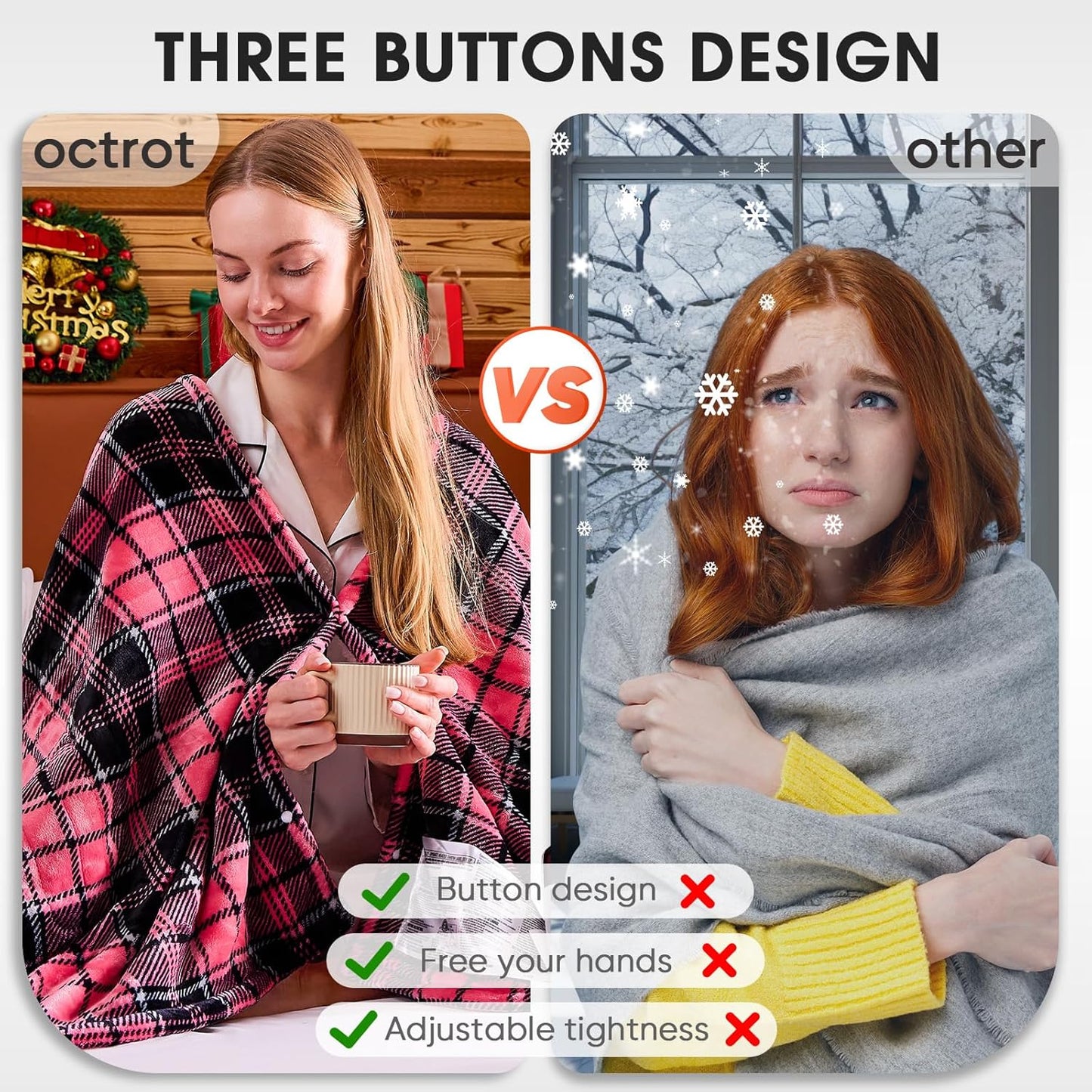 Pink Heated Blanket Electric Throw, 50X60, Heating Throw with 10 Levels & 8 Hours Auto Off, Plaid Checkered Sherpa Blanket Warmer Gifts for Women Mom Trendy Teen Girl, Home Decor for Living Room