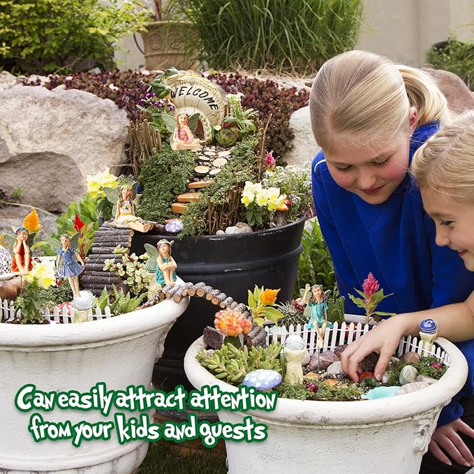 Yulejo 18 Pieces Garden Miniatures Fairies Mini Figurine Fairy Accessories Outdoor Decor for Garden Yard Lawn Supplies