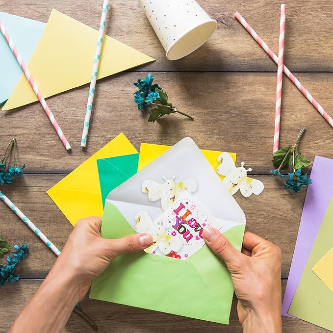 Set of 24 – Plantable Seed Paper Embedded with Wildflower Seeds for Bridal Shower, Wedding Gift, Birthday, & Other Milestone Celebrations (Yellow - Bee Set)