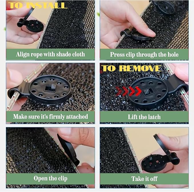 50‑Pack Extra Large, Thickened Heavy‑Duty Shade Cloth Clips – Reusable Sun Shade Net & Anti‑Bird Netting Clamps, Lock‑Grip Tarp Clips for Garden, Patio Awnings & Greenhouse Fabric