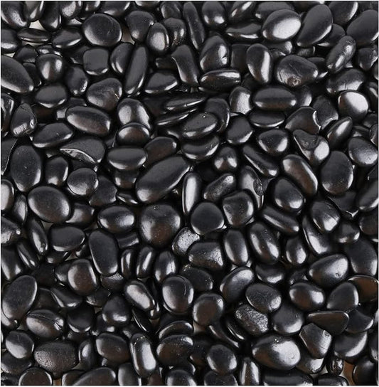 Black Pebbles for Plants 7lb Bulk Bag Aquarium Gravel 0.5"- 1" Decorative Polished Fish Tank Stone River Rocks