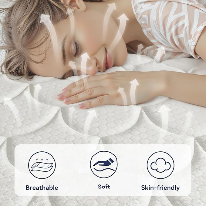 12 Inch Queen Hybrid Mattress in a Box, Gel Memory Foam & Pocket Springs for Pressure Relief, Motion Isolation, Medium Firm Feel, CertiPUR-US Certified