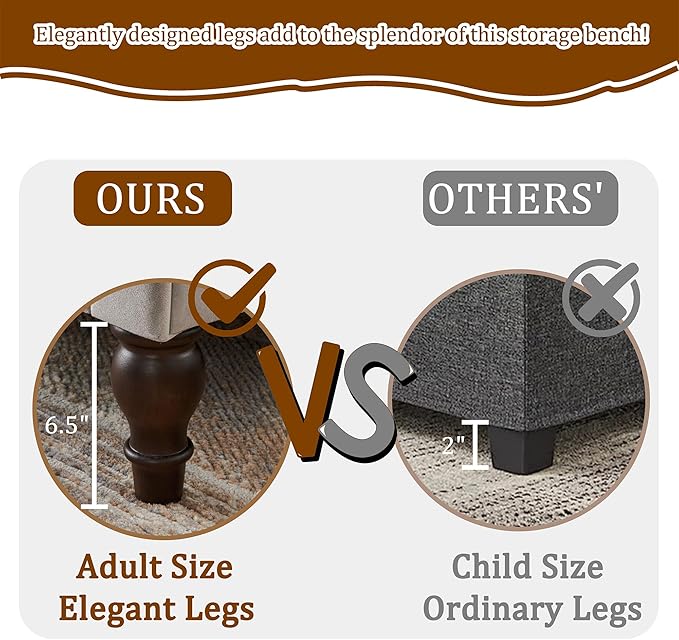 Modern Upholstered Storage Ottoman Bench, Velvet 63-inch Storage Bench with Rolled Arms for Bedroom End of Bed, Button-Tufted Ottoman with Storage for Living Room, Entryway, Gray