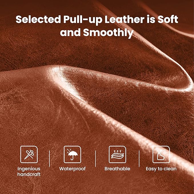 PHI VILLA Brown Bar Stools Set of 3-24 inch Counter Stools for Kitchen Island, Counter Height Bar stools