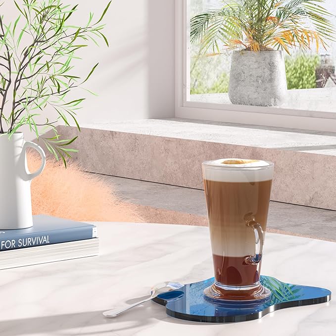 Acrylic Coaster Decorative Plates, Dark Blue Bar Drink Coaster, Clear Cloud Shape Coffee Cup Coaster, Perfect for Tabletop Protection and Accessories Display.(Dark Blue)