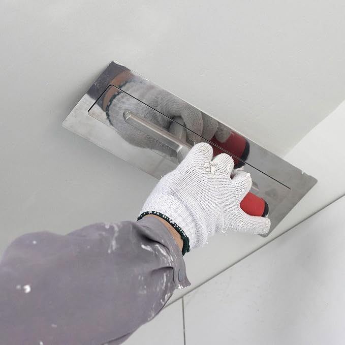 Professional Drywall Finish Trowel - 13.7x4.1 Inch Stainless Steel Blade with Ergonomic Grip, Flawless Smoothing, Precision Edging & Durability for Contractors & DIY Projects