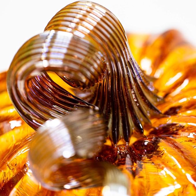 Luke Adams Glass | Handmade Glass Pumpkins | Handmade Table Top Home Decor (Squat, Harvest)