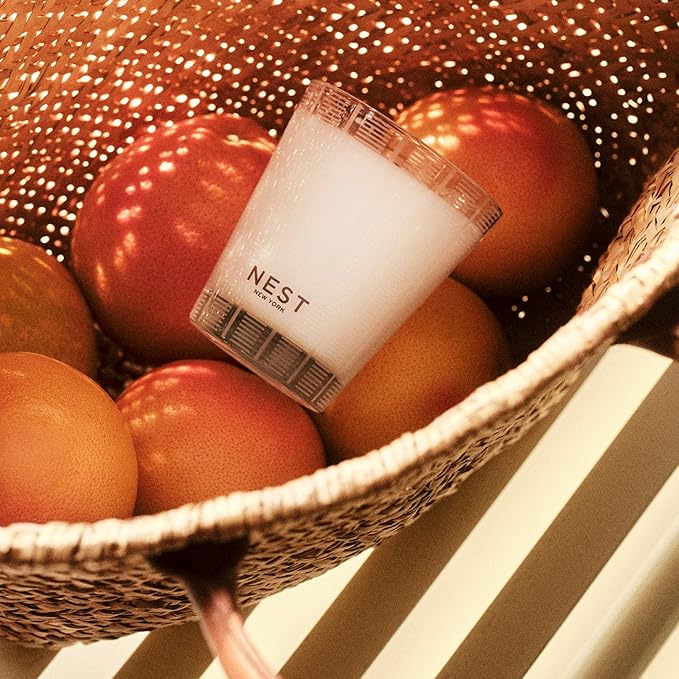 NEST New York Scented Classic Candle, Grapefruit - 8.1 oz - Up to 60-Hour Burn Time - Reusable Glass Vessel