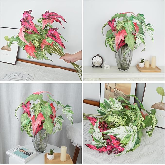 10PCS Artificial Palm Leaves Large Fake Palm Leaves 32.3'' Artificial Tropical Plants Faux Stems and Branches for Vase Home Indoor Outdoor Decor