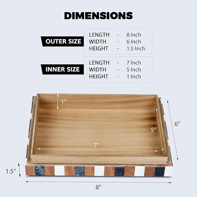 Handicrafts Home Handmade Decorative Storage Box with Lid- Jewelry Storage, Memory Keepsake, Gift Box for Women, Marquet Cosmo Pattern, Resin Inlay & Wood-Modern Decor Cajas Organizadora-6X8X1.5 Inch