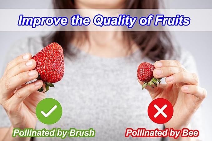 Pollinating Brush for Indoor Hydroponic Garden, Pollination Brushes for Flowering Plants in Greenhouse, Pollinator Brush with Soft Wool for Tomatoes, Peppers, Strawberries, Cucumbers (10 Pack)