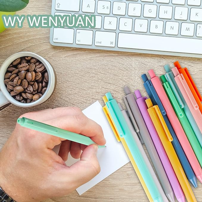 WY WENYUAN Cute Pens, 24 Pcs Fine Point Smooth Writing Pens, Personalized Ballpoint Pens Bulk, Flair Colorful Pens, Black Ink 1.0 mm Journaling Pen, School Office Supplies for Women & Men, Note Taking