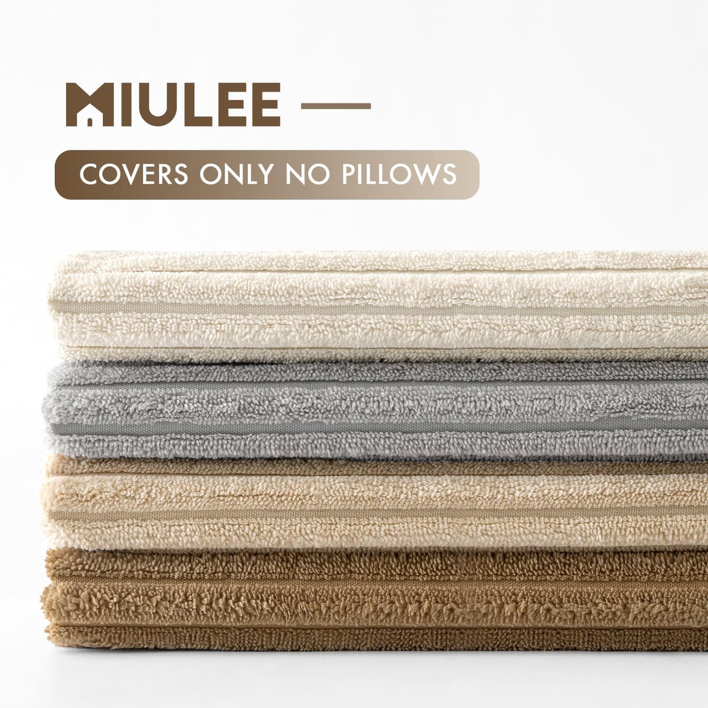 MIULEE Boho Farmhouse Throw Pillow Covers 18x18 Inch Set of 4 Neutral Rustic Decorative Cushion Covers Soft Corduroy Nordic Home Decor for Couch Bed Sofa Living Room