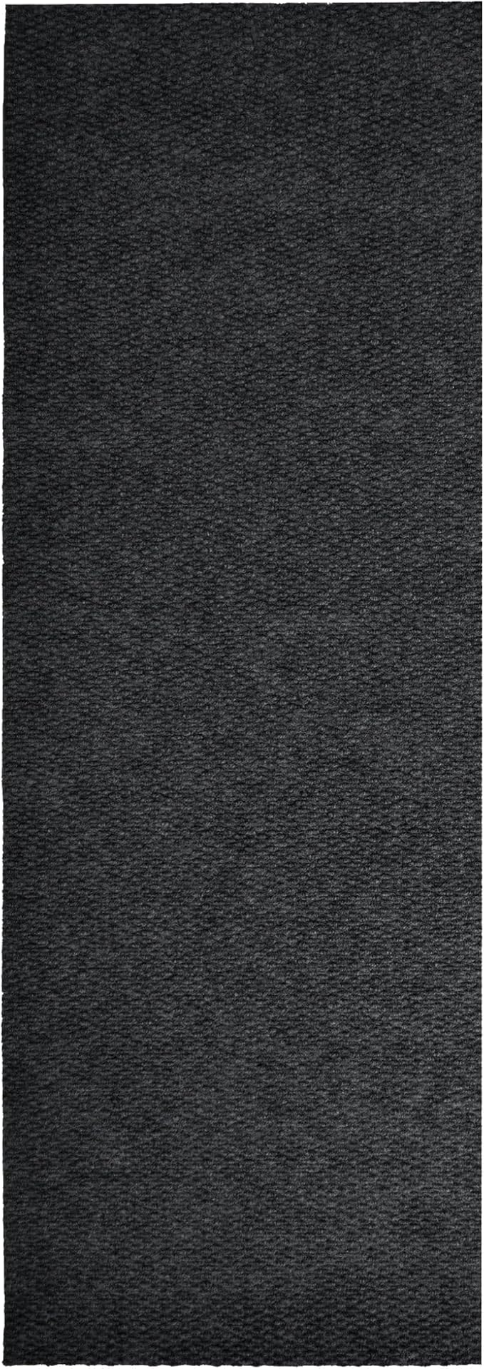 iCustomRug Spartan Weather Warrior Indoor/Outdoor Utility Berber Loop Carpet Runner with Non-Slip Thermoplastic Rubber Backing, 3ft X 72ft in Black