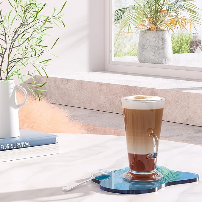 Acrylic Coaster for Desk, Clear Bar Drink Coaster, Clear Cloud Shape Coffee Cup Coaster, Perfect for Tabletop Protection and Accessories Display.