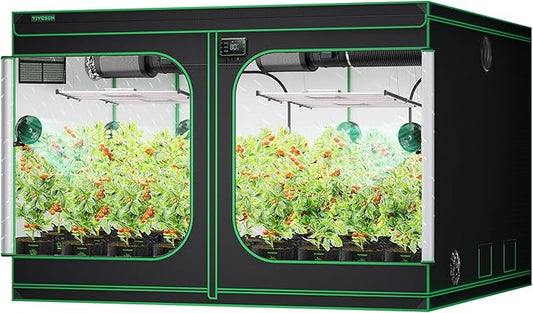 VIVOSUN S108 10x10 Grow Tent, 120"x120"x80" High Reflective Mylar with Observation Window and Floor Tray for Hydroponics Indoor Plant for VSF6450
