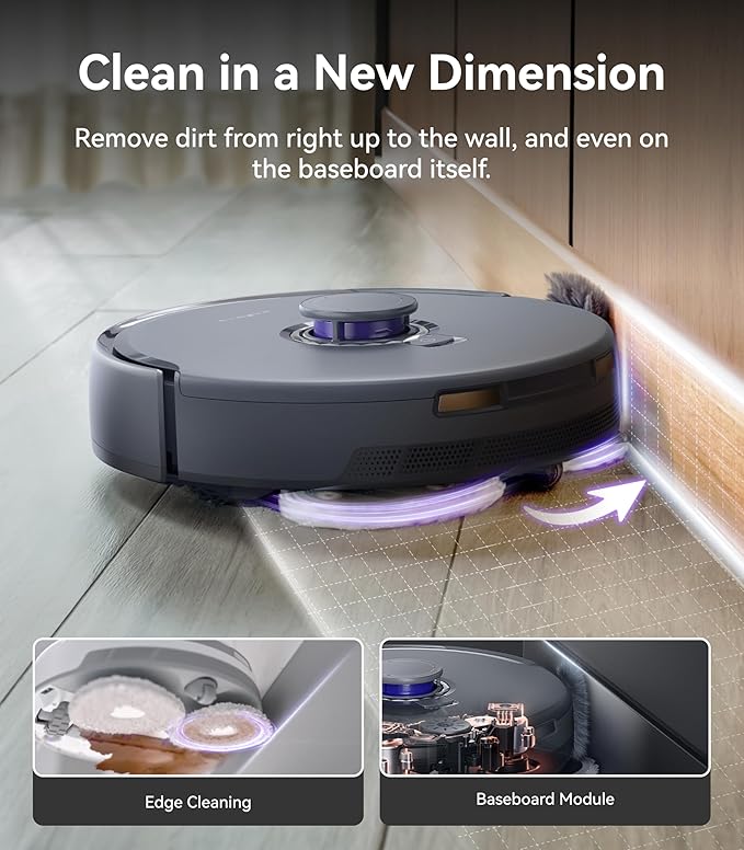 NARWAL Freo Z Ultra Robot Vacuum and Mop Combo, Dual RGB Cameras and Chips, AI Avoidance, 12000Pa Suction, Real-Time Decisions, Adaptive Hot-Water Self Wash & Self Emptying, Pet Hair, Quiet, Grey