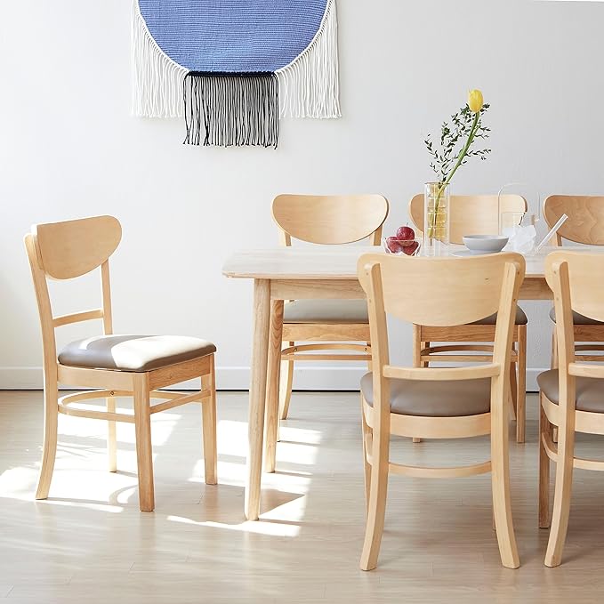 Livinia Aslan 70.9" Malaysian Oak Rectangular Wooden Dining Table/Large Solid Wood Kitchen Desk (Natural Oak)