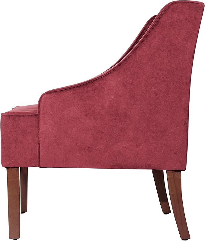 HomePop Swoop Arm Living-Room-Chairs, Dark Tan Velvet