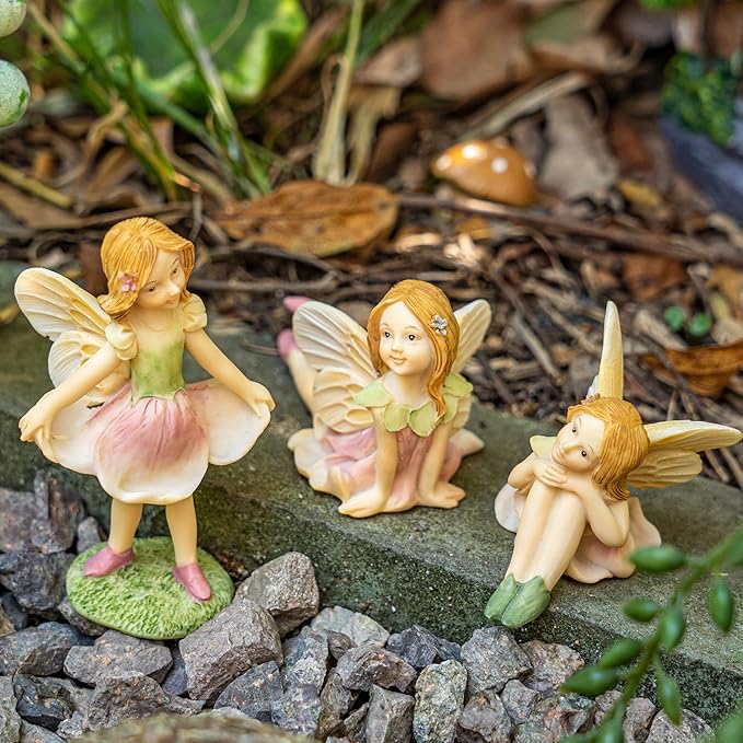 TZSSP 3 Pcs Garden Miniatures Fairies Mini Figurine Fairy Accessories Decor for DIY Kit Ornaments Micro Landscape Micro Landscape Terrarium Ornaments