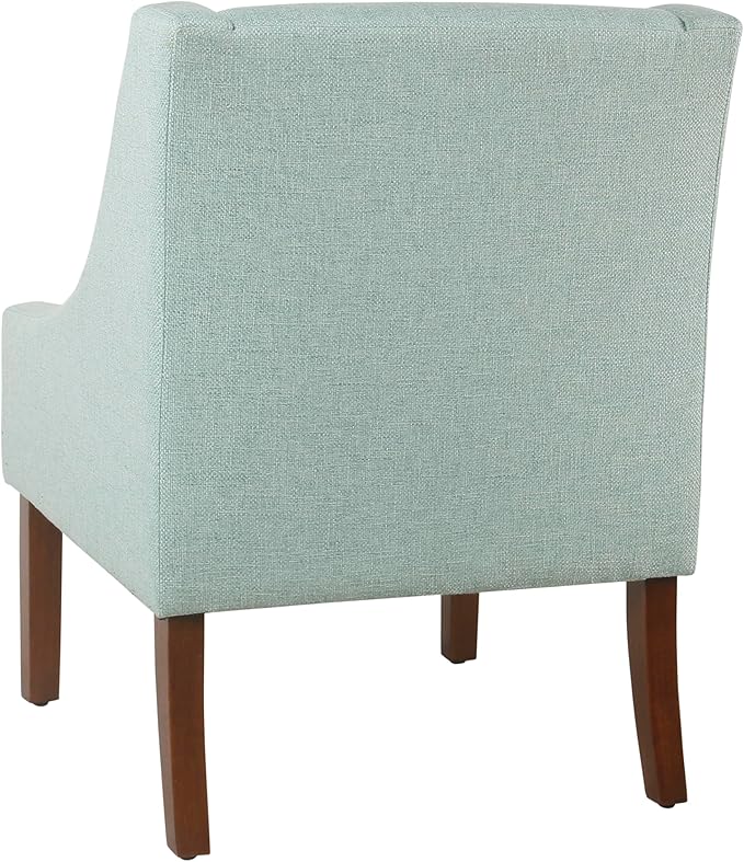 Homepop Home Decor | Upholstered Classic Swoop Arm Accent Chair | Accent Chairs for Living Room & Bedroom | Decorative Home Furniture, Aqua