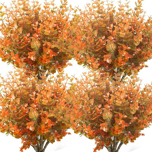 10 Bundle Artificial Fall Boxwood No Fade Faux Autumn Plants