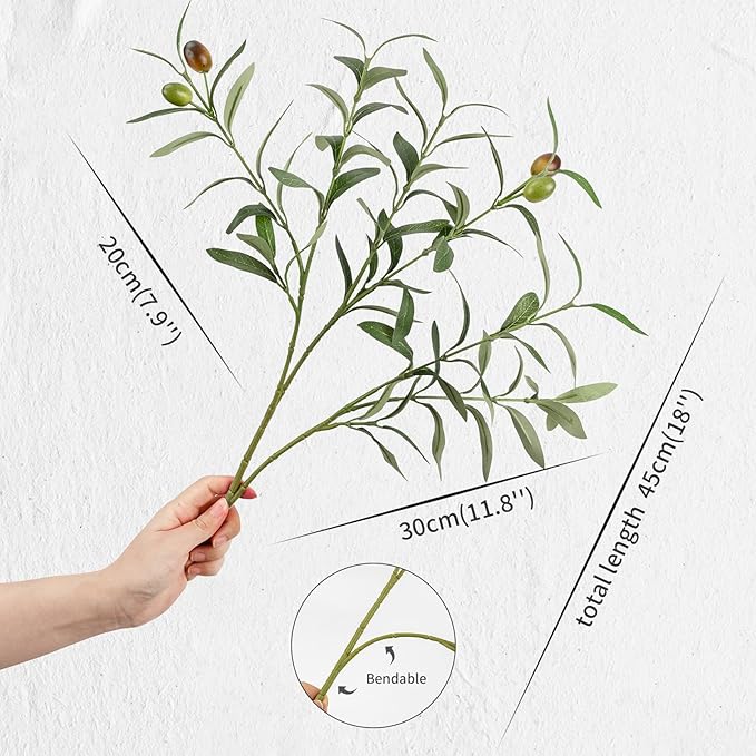 6FT Artificial Olive Tree - Indoor Tall Faux Olive Trees with Seagrass Basket&3PCS 18Inch Olive Branches, Large Fake Olive Silk Tree Realistic Olive Plants for Home Decor Office Living