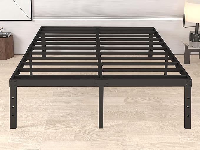 18 Inch Full Size Bed Frame Metal, Platform Bed Frame Full Size No Box Spring Needed, Easy Assembly, Heavy Duty, Noise Free