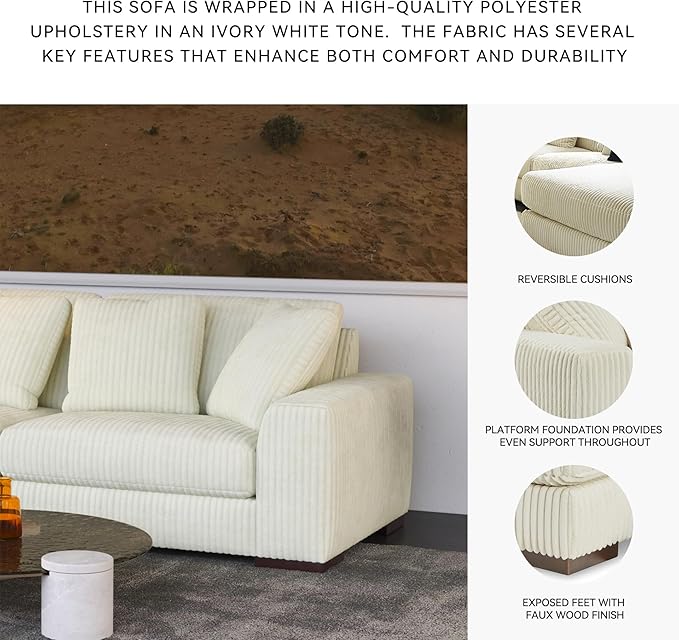 Signature Design by Ashley Lindyn Contemporary 2-Piece Sofa with Reversible Cushions, White