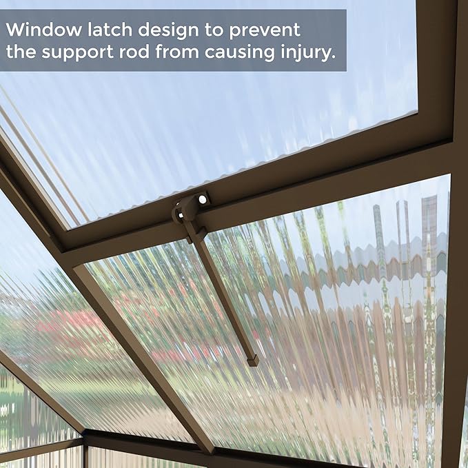 6 x 6 FT Greenhouse for Outdoors,Aluminum Large Walk-in Greenhouse,Dark Gray