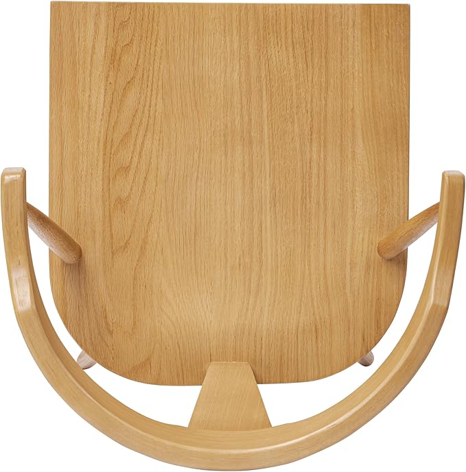 Poly & BARK Mid Century Modern Enzo Oak Dining Chair – Solid Oak Wood Splat Back Chair, 18" Seat Height, 32" Tall – Stylish MCM Kitchen & Dining Room Chair - Set of 2