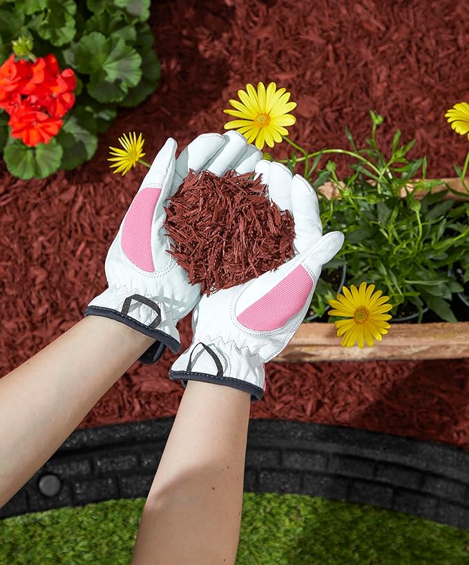 Rubberific Premium Shredded Rubber Mulch for Gardens, Lawns, and Landscaping | Long Lasting Color | Looks Like Natural Wood Mulch (37.5 CU. CT. - 675 LBS, Red)