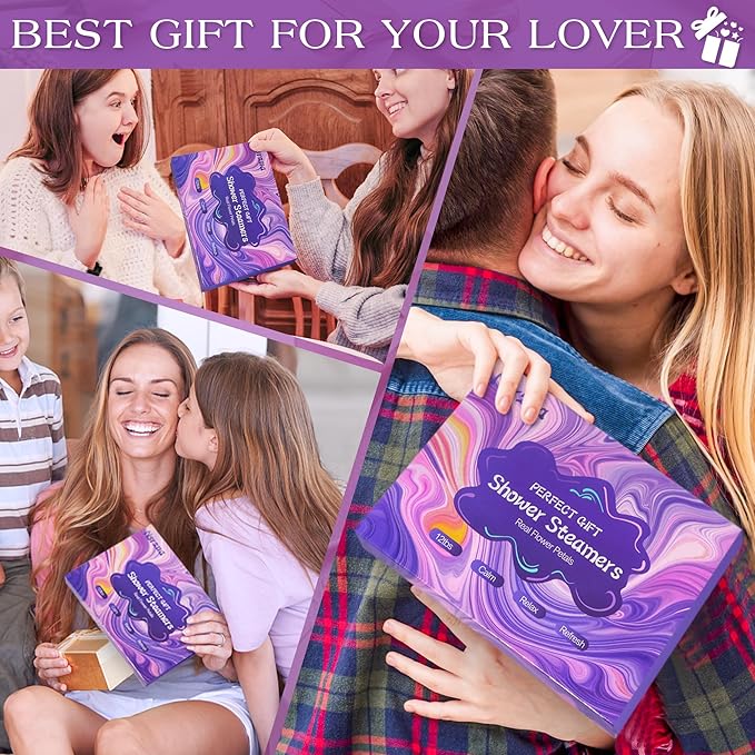 Shower Steamers Aromatherapy Birthday Gifts for Women-12 Pack Mothers Day Gifts,Gifts for Grandma,Wife,Mothers,Stress Relief and Relaxation Gifts for Women and Men,Created Your Own Home SPA