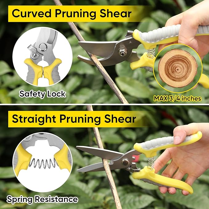 Blumway Garden Tool Sets, 10 Piece Heavy Duty Gardening Tool Set, Stainless Steel Gardening Hand Tools with Garden Tool Bag, Garden Tool Kit for Gardening Supplies,Ideal Gardening Gifts for Women Men