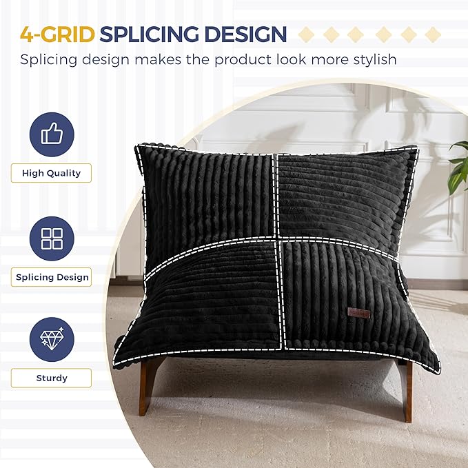 MAXYOYO Adjustable Living Room Chair, 3-Position Bean Bag Chair with Removable Cover, Upholstered Accent Chair with Frame, Soft Reclining Lounge for Bedroom, Apartment, Office, Black