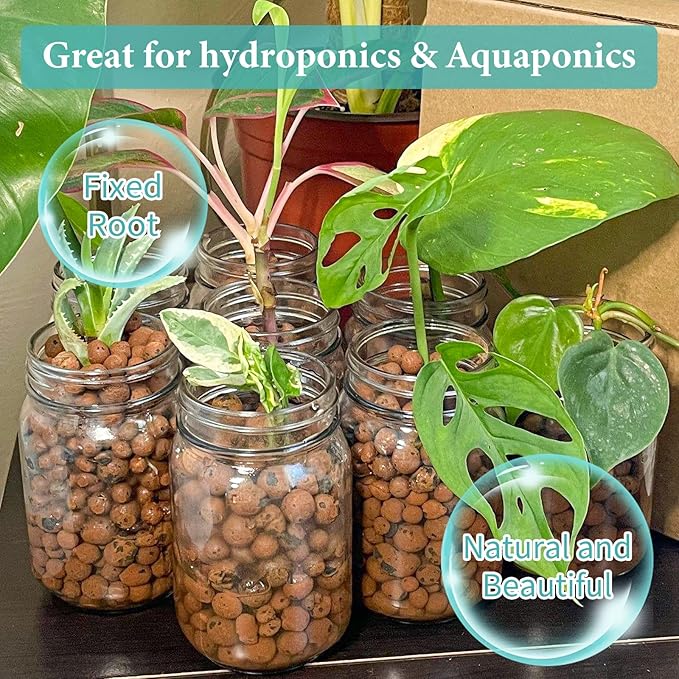 Legigo 15 LB Organic Leca Clay Pebbles for Plants, 4mm-16mm 100% Natural Leca Balls for Indoor Plants, Hydroton Clay Pebbles for Plants Hydroponic Aquaponics Growing Orchid Drainage Terrarium