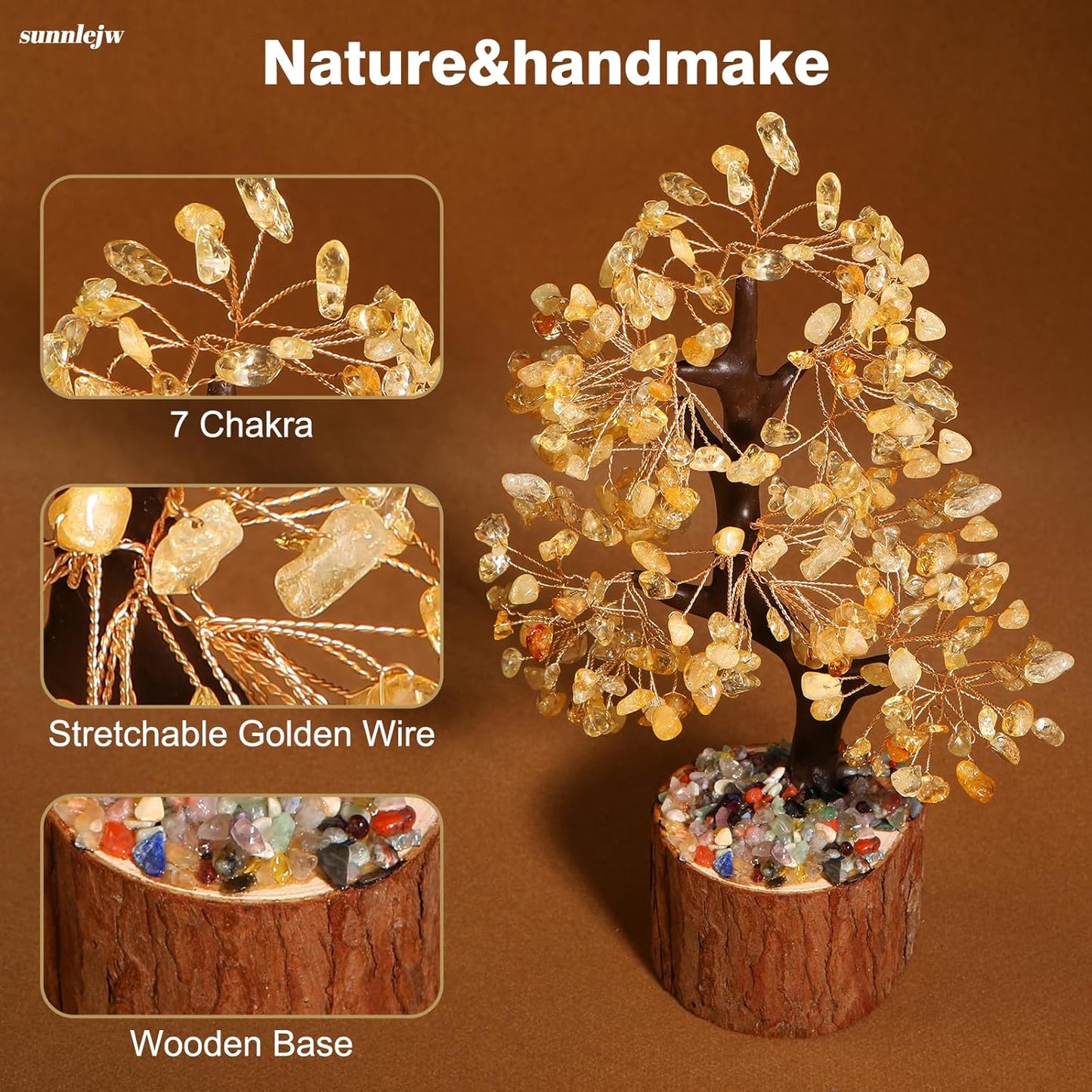 Chakra Crystal Tree of Life,Crystals and Healing Stones,Birthday Gifts for Women,Feng Shui Money Tree,Spiritual Meditation Gifts for Positive Energy,Crystal Decor