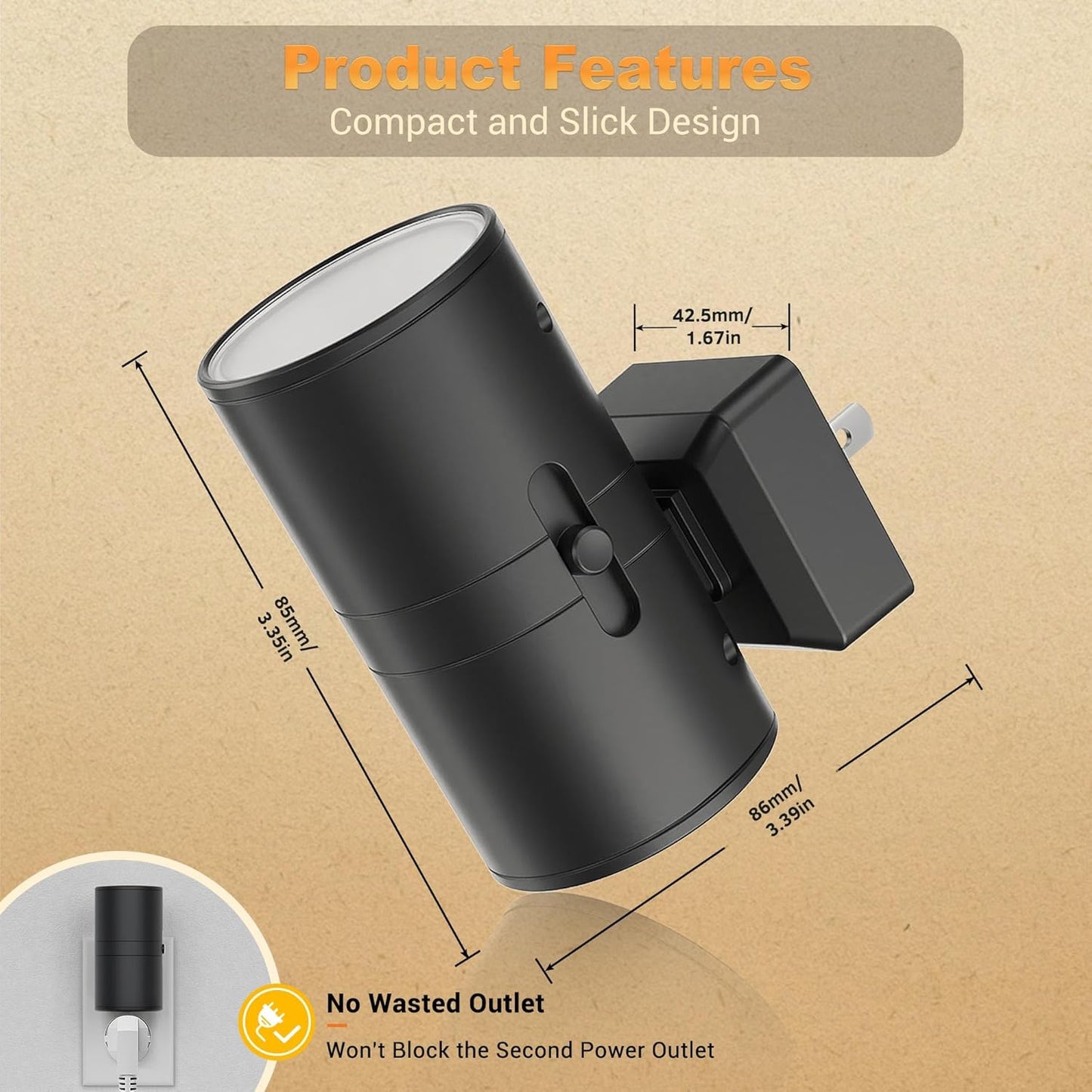 JandCase Color Night Light, LED Night Lights Plug into Wall, Color Changing Nightlight RGB with Light Sensor,Kids Gifts, Halloween, Christmas, Holiday, Hallway Bedroom Kids Room, 2 Pack