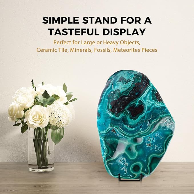 TR-LIFE 12 Inch Plate Stands for Large Heavy Duty Display - Metal Picture Frame Holder Stand + Table Top Easels for Decorative Platter, Book, Plaque, Photo (2 Pack)