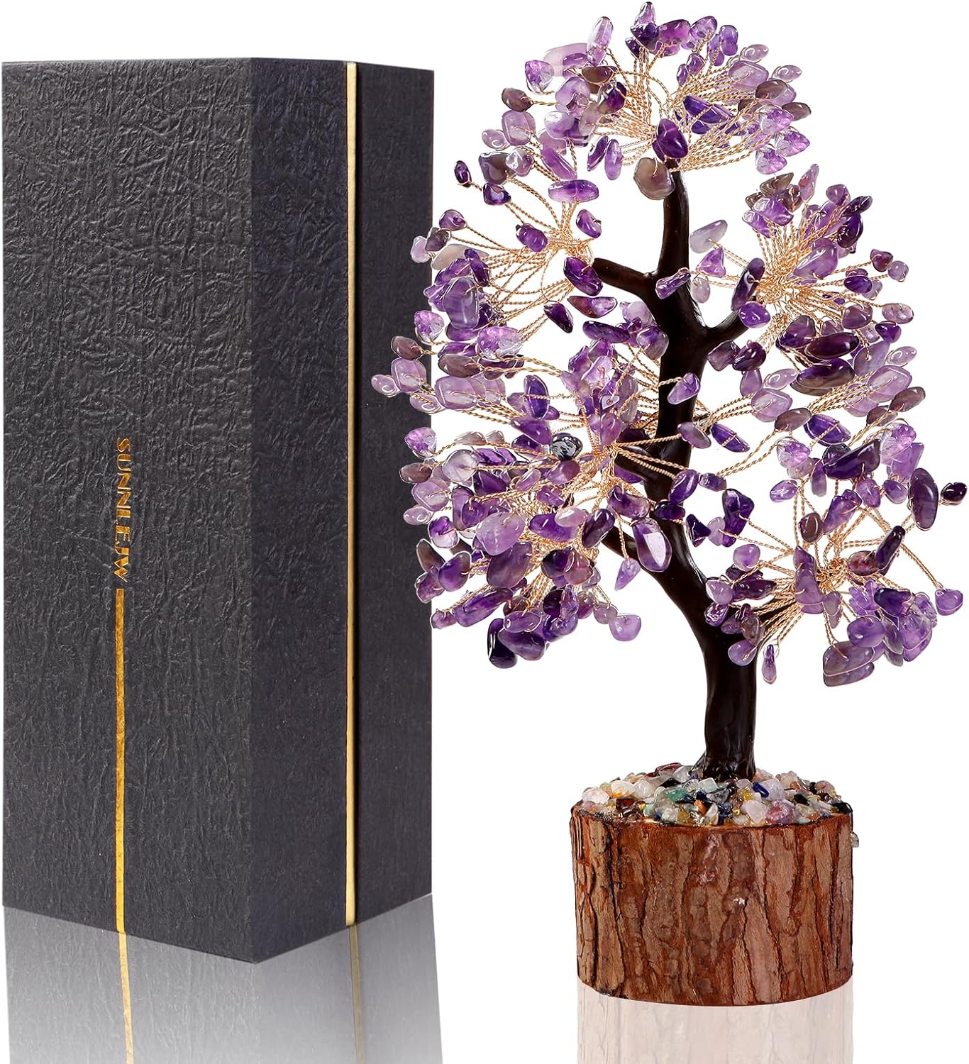 Amethyst Chakra Crystal Tree of Life,Crystals and Healing Stones,Birthday Gifts for Women,Spiritual Meditation Gifts for Positive Energy,Crystal Decor