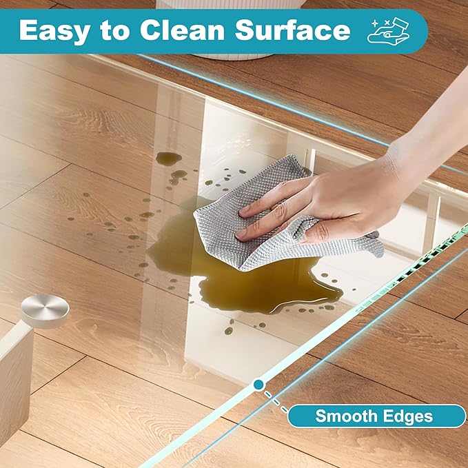 Dining Table for 4 Modern 47.2" Rectangular Glass Dining Table Kitchen & Dining Room Tables with Metal Base for Dining Room and Apartment, Silver