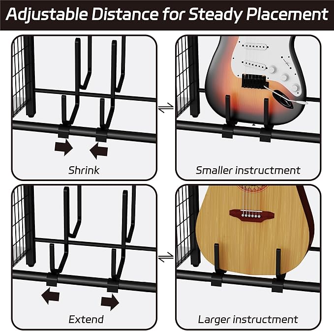 End Table with Guitar Stand,Record Player Stand,Vinyl Records Storage,2-Tier Guitar Stand for Acoustic,Turntable Stand for Music Studio,Grey