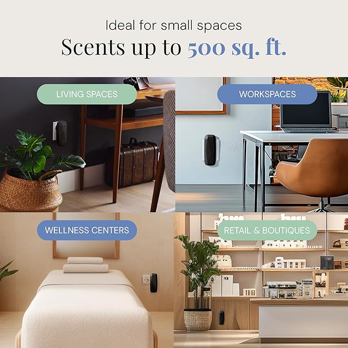 Air Esscentials The Diamond Smart Scent Air Machine for Home, Bluetooth App-Controlled, Covers up to 500 sq. ft, 100mL Waterless Fragrance Oil Diffuser with Cold Air Aromatherapy, Black