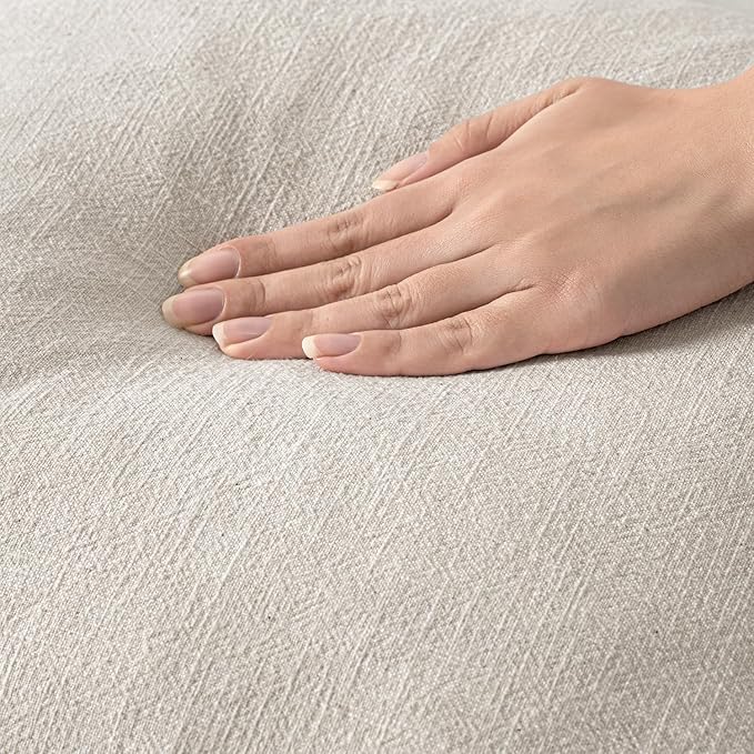 MIULEE Christmas Decorative Lumbar Throw Pillow Covers Neutral Linen Fringe Throw Pillows Set of 2 Natural Beige Boho Farmhouse Cushion Covers for Couch Sofa Bed Living Room Home Decor 12x20 Inch