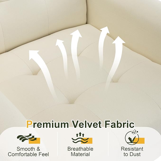 NicBex Modern Accent Chair for Living Room Upholstered Foam Filled Living Room Chairs with Metal Legs Linen Cozy Lounge Armchair for Living Room Bedroom,White